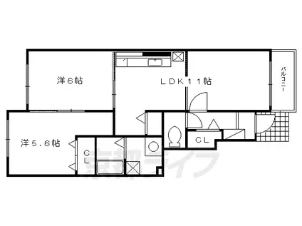 叡山電鉄 岩倉駅(京都) 徒歩7分 2階建 築16年(2LDK/1階)の間取り写真