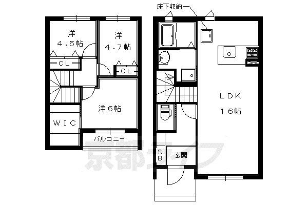 MAST COURT 岩倉(3LDK/1階)の間取り写真