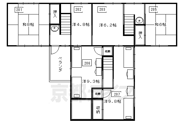 京都市東西線 蹴上駅 徒歩15分 2階建 築127年(ワンルーム/2階)の間取り写真