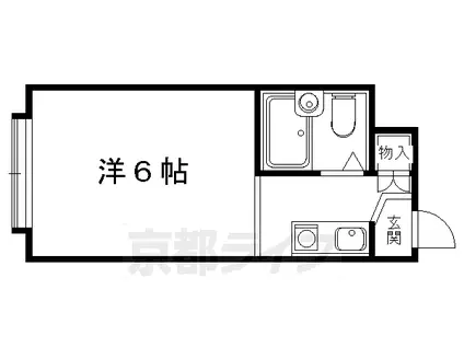 叡山電鉄 木野駅 徒歩7分 3階建 築48年(1K/1階)の間取り写真