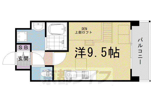 山陰本線 二条駅 徒歩7分 6階建 築4年(ワンルーム/3階)の間取り写真