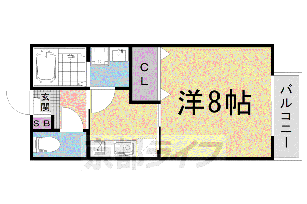 阪急電鉄京都線 西京極駅 徒歩7分 2階建 築19年(1K/1階)の間取り写真