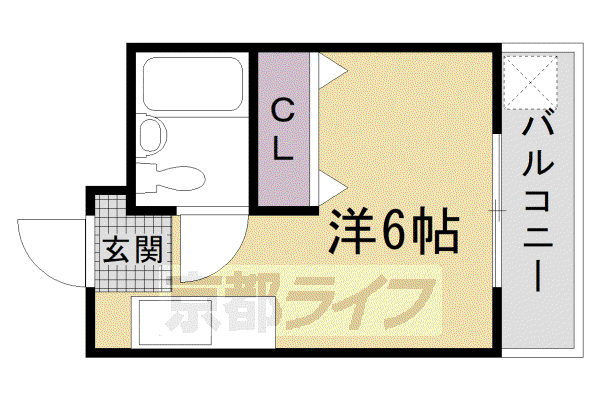 阪急電鉄京都線 西京極駅 徒歩14分 3階建 築31年(1K/3階)の間取り写真