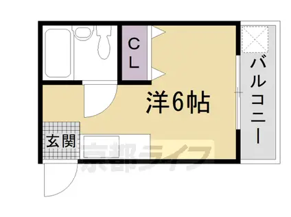 阪急電鉄京都線 西京極駅 徒歩14分 3階建 築30年(1K/3階)の間取り写真