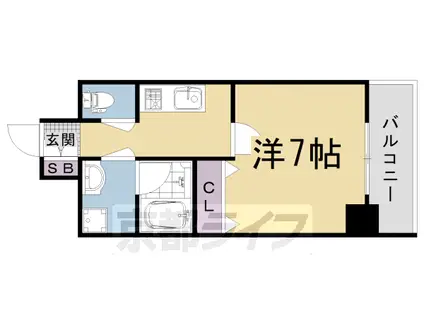 京都市東西線 太秦天神川駅 徒歩12分 11階建 築19年(1K/5階)の間取り写真