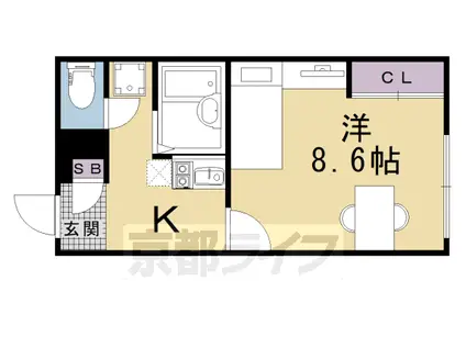 レオパレスアルモニ2番館(1K/3階)の間取り写真