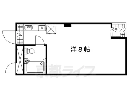 京都市東西線 西大路御池駅 徒歩2分 5階建 築42年(ワンルーム/2階)の間取り写真
