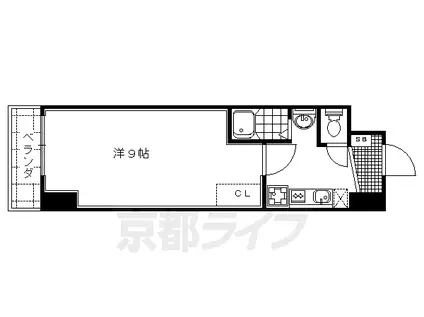 阪急電鉄京都線 西京極駅 徒歩13分 7階建 築18年(1K/2階)の間取り写真