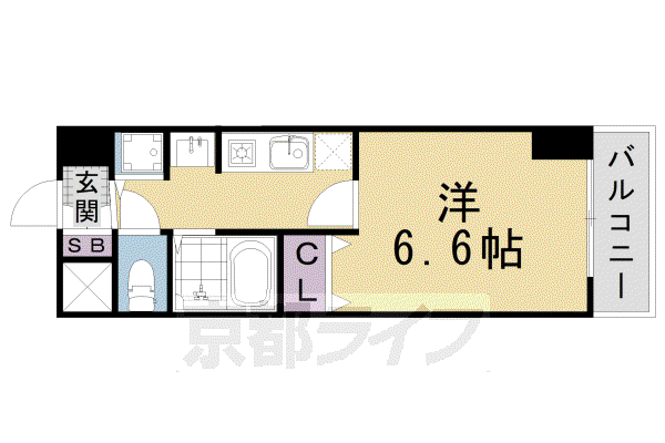 東海道本線 西大路駅 徒歩13分 11階建 築19年(1K/2階)の間取り写真