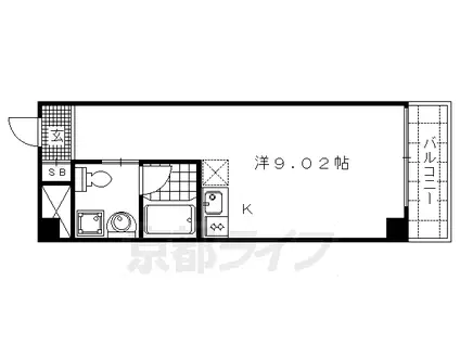 阪急電鉄京都線 西院駅(阪急) 徒歩3分 3階建 築18年(ワンルーム/1階)の間取り写真