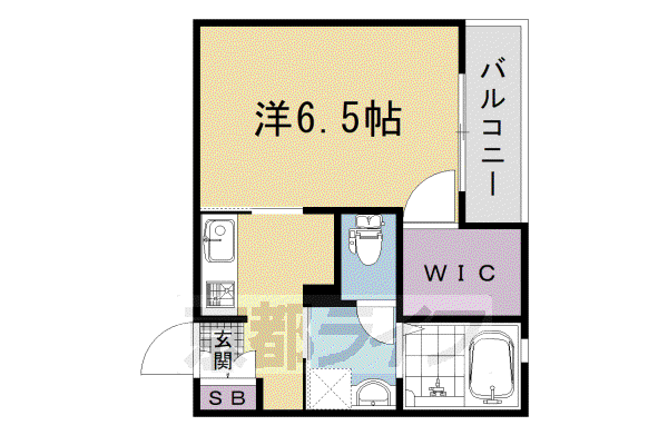 山陰本線 丹波口駅 徒歩5分 2階建 築19年(1K/2階)の間取り写真