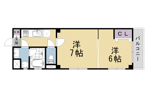 アンクル丹波口(2K/1階)の間取り写真