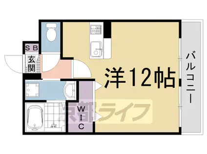 山陰本線 花園駅(京都) 徒歩12分 2階建 築17年(ワンルーム/1階)の間取り写真