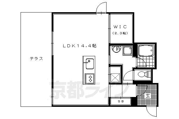 阪急電鉄京都線 西院駅(阪急) 徒歩10分 3階建 築18年(ワンルーム/1階)の間取り写真