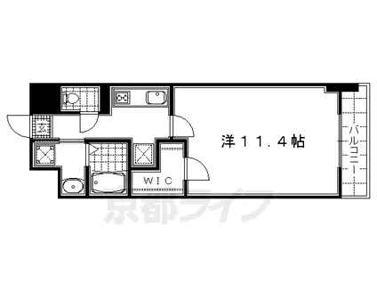 京都市東西線 西大路御池駅 徒歩6分 7階建 築17年(1K/6階)の間取り写真