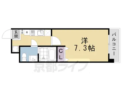東海道本線 西大路駅 徒歩12分 7階建 築16年(1K/3階)の間取り写真