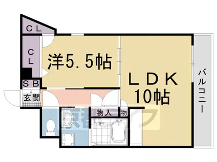 阪急電鉄京都線 西京極駅 徒歩12分 6階建 築16年(1LDK/4階)の間取り写真