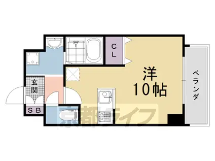 レスぺランス西小路(ワンルーム/2階)の間取り写真