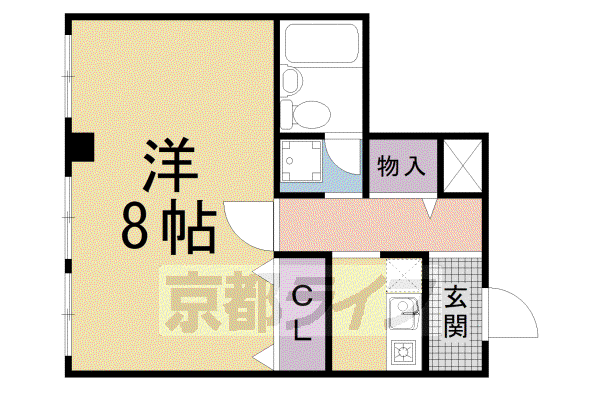 明輝マンションF棟(1K/3階)の間取り写真