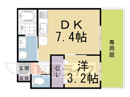 マレッタ京都天神川(1DK/1階)の間取り写真