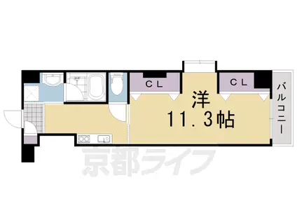 東海道本線 長岡京駅 徒歩3分 3階建 築17年(1K/3階)の間取り写真