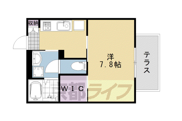 阪急電鉄嵐山線 上桂駅 徒歩21分 2階建 築19年(1K/1階)の間取り写真