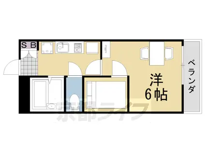 東海道本線 桂川駅(京都) 徒歩15分 3階建 築17年(1K/3階)の間取り写真