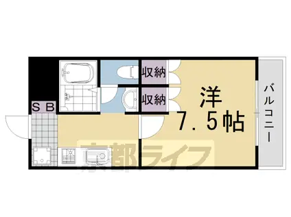 阪急電鉄京都線 桂駅 徒歩22分 2階建 築17年(1K/2階)の間取り写真