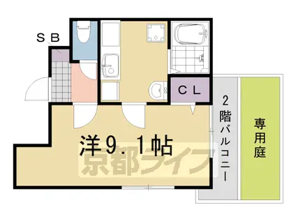 阪急電鉄京都線 桂駅 徒歩10分 2階建 築17年(1K/2階)の間取り写真