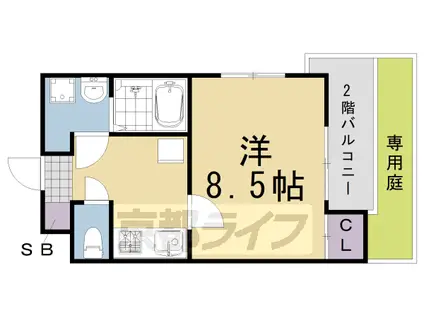 阪急電鉄京都線 桂駅 徒歩10分 2階建 築17年(1K/2階)の間取り写真