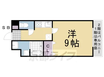 東海道本線 桂川駅(京都) 徒歩7分 2階建 築17年(1K/1階)の間取り写真