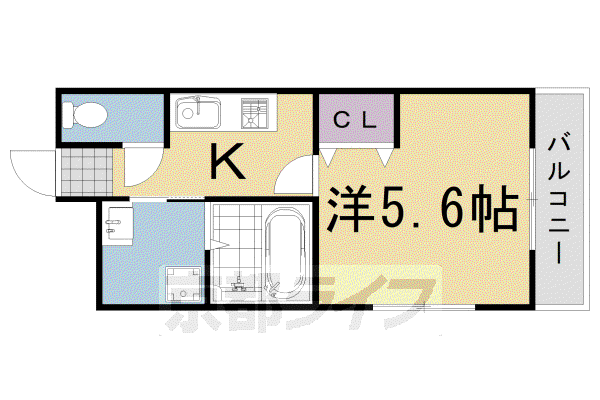阪急電鉄京都線 桂駅 徒歩19分 2階建 築7年(1K/1階)の間取り写真