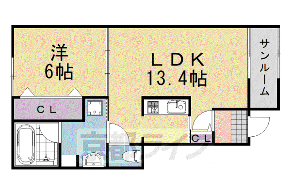 雅 参番館(1LDK/1階)の間取り写真