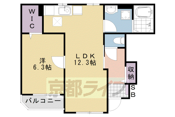 ハピネス(1LDK/1階)の間取り写真