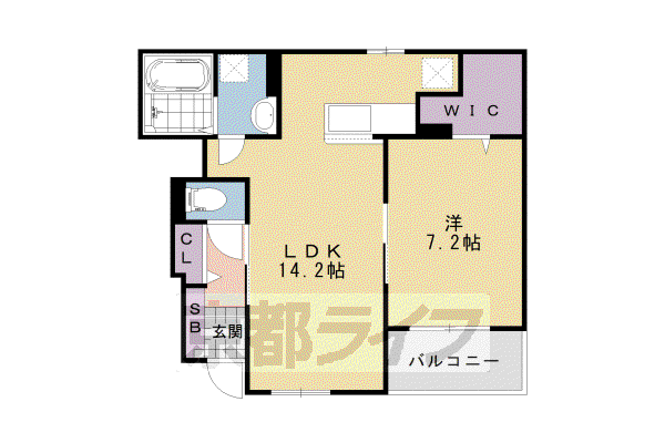 カーサデルソーレ1(1LDK/1階)の間取り写真
