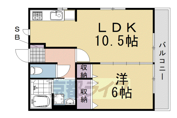 ラフィネ マツヤマ(1LDK/2階)の間取り写真