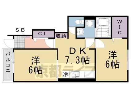 グランデH&M木村Ⅰ(2DK/1階)の間取り写真
