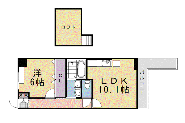 アンダンテⅡ(1LDK/3階)の間取り写真