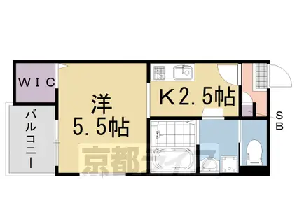 モンカンフリエ(1K/2階)の間取り写真