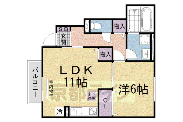 クレインハウス(1LDK/1階)の間取り写真