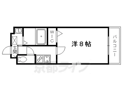 近鉄京都線 伏見駅(京都) 徒歩3分 5階建 築6年(1K/4階)の間取り写真
