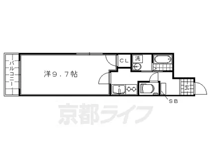 京阪電気鉄道京阪線 中書島駅 徒歩7分 5階建 築6年(1K/3階)の間取り写真