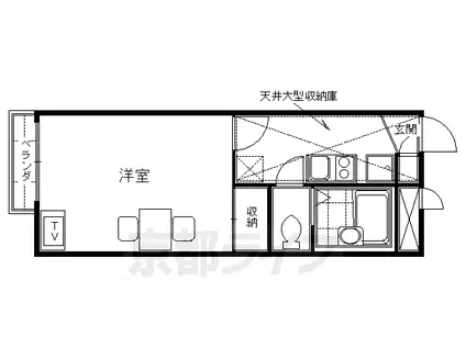 京阪電気鉄道京阪線 墨染駅 徒歩9分 2階建 築22年(1K/2階)の間取り写真