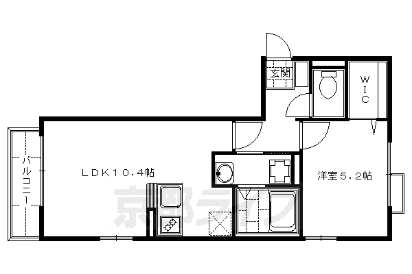 京阪電気鉄道宇治線 六地蔵駅(京阪) 徒歩15分 2階建 築18年(1LDK/1階)の間取り写真