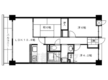 京阪電気鉄道京阪線 伏見桃山駅 徒歩2分 11階建 築29年(3LDK/7階)の間取り写真