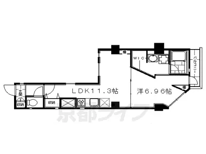 京阪電気鉄道京阪線 墨染駅 徒歩1分 5階建 築17年(1LDK/3階)の間取り写真