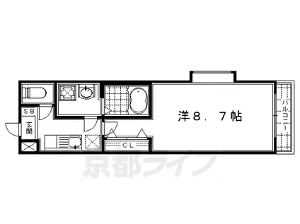 京阪電気鉄道京阪線 龍谷大前深草駅 徒歩9分 5階建 築16年(1K/4階)の間取り写真