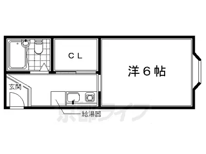 京阪電気鉄道京阪線 藤森駅 徒歩3分 2階建 築39年(1K/1階)の間取り写真
