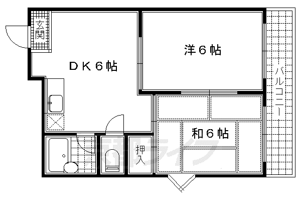 ナナハメゾン城南宮(2DK/5階)の間取り写真