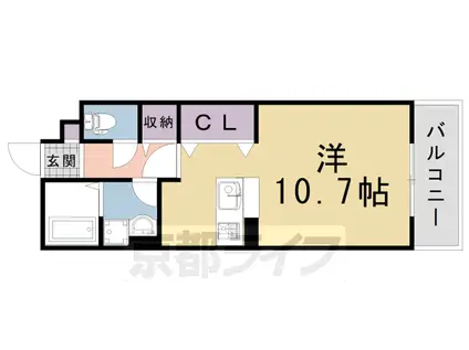 京都市烏丸線 竹田駅(京都) 徒歩7分 3階建 築16年(ワンルーム/1階)の間取り写真